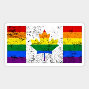 Canadian LGBTQ Pride Grunge Flag Sticker